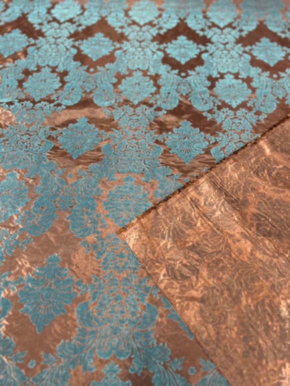 1 Yard Damask Flocking Taffeta Fabric 58" Wide Elegant Velvet Design for Weddings & Decor